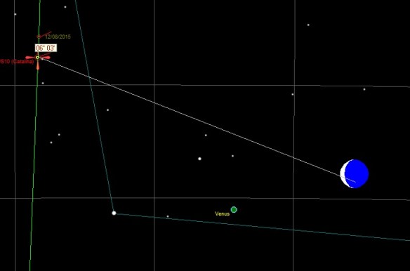 Comet C/2013 US10 Catalina, Venus and the Moon