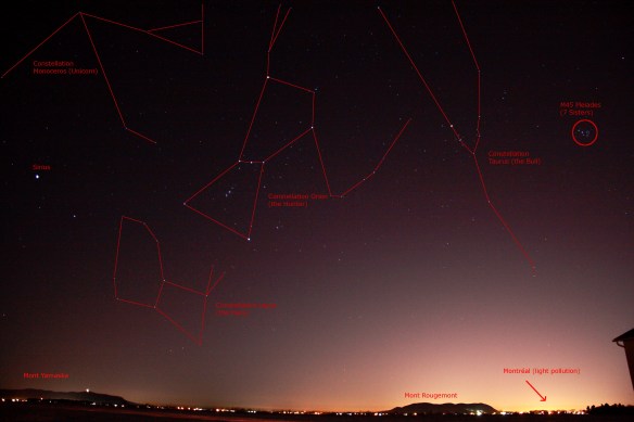 Wide field of the sky, mountains and horizon from a Montreal south sore suburb. March 4th, 2016. Benoit Guertin