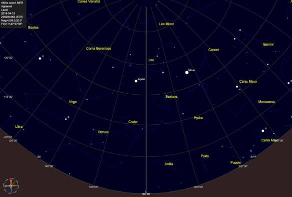 Jupiter at 10pm mid-April