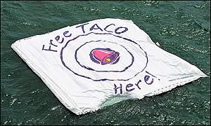 Taco Bell target for Mir re-entry (2001)