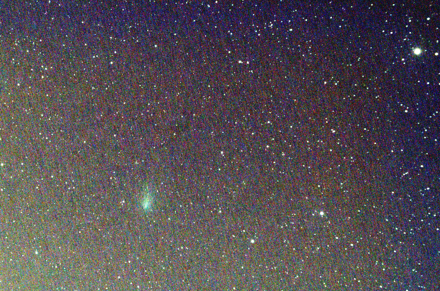 Comet C/2019 Y4 (ATLAS) on April 18, 2020 - Very faint at about magnitude 10. Imaged with 80ED telescope 25 x 15sec
