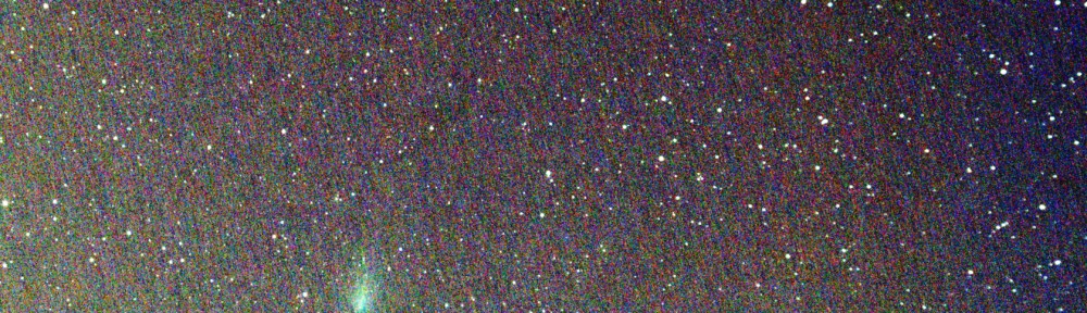 Comet C/2019 Y4 (ATLAS) on April 18, 2020 - Very faint at about magnitude 10. Imaged with 80ED telescope 25 x 15sec